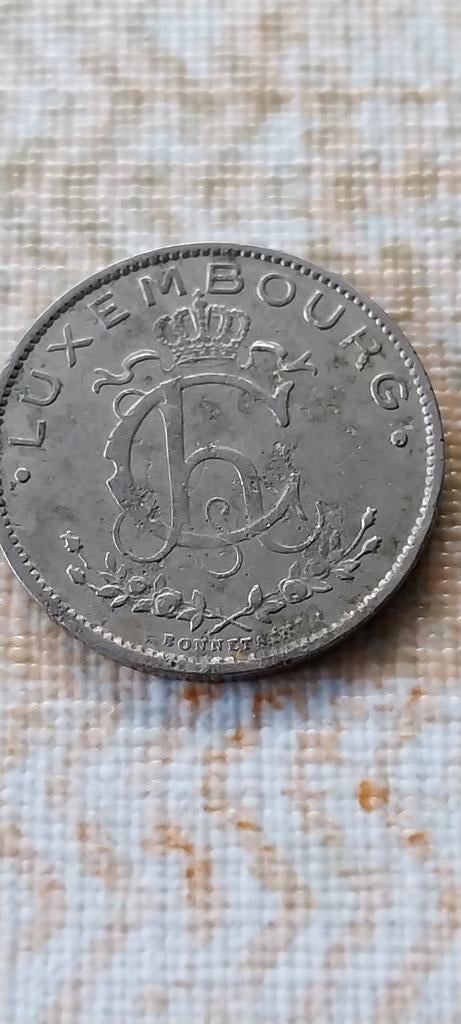 Luxemburg 1 frank 1924, Postzegels en Munten, Verzenden, Metaal, Losse munt