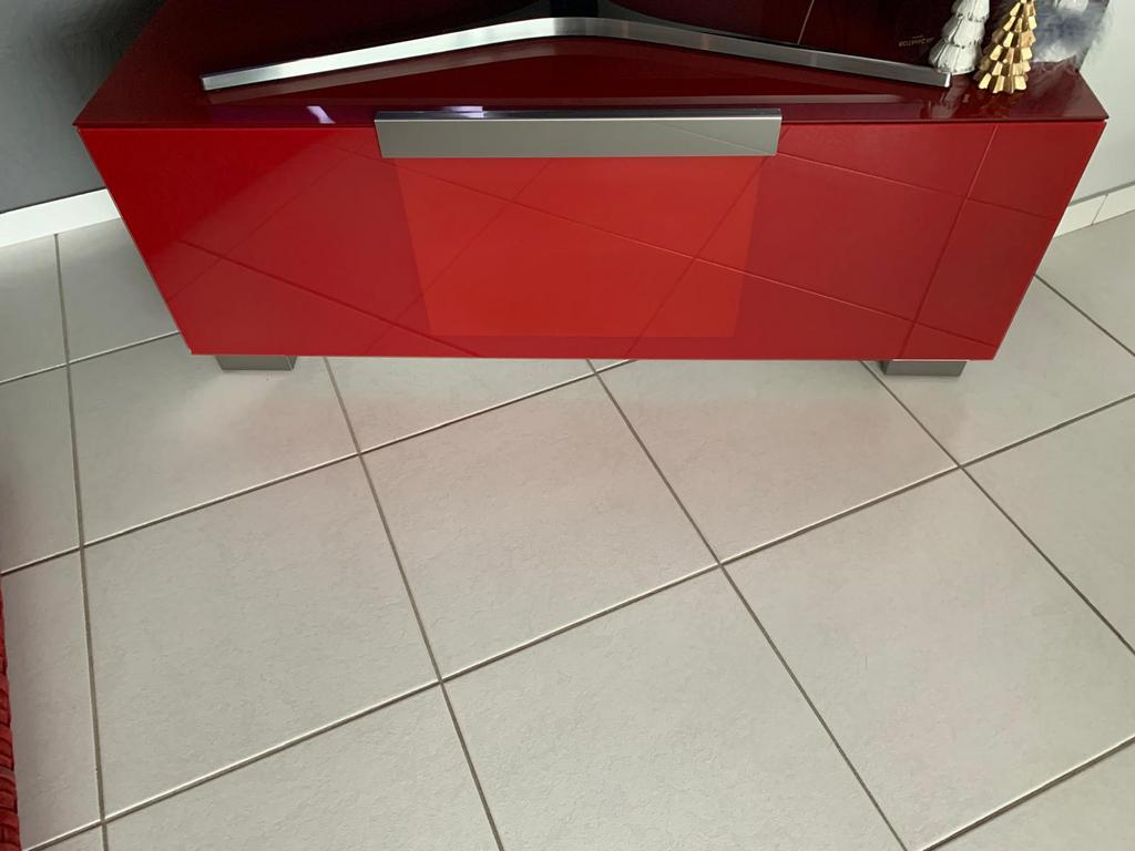 Tv meubel 125 x 50 x 50 rood hoogglans, Huis en Inrichting, Kasten |Televisiemeubels, Ophalen, Zo goed als nieuw
