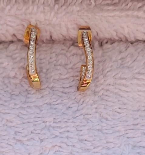 Victoria oorbellen met swarovski´s in pandora style, Overige materialen, Ophalen of Verzenden, Zo goed als nieuw, Knopjes of Stekers