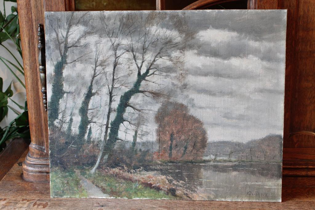 Victor de Groux. Paysage lacustre., Enlèvement ou Envoi
