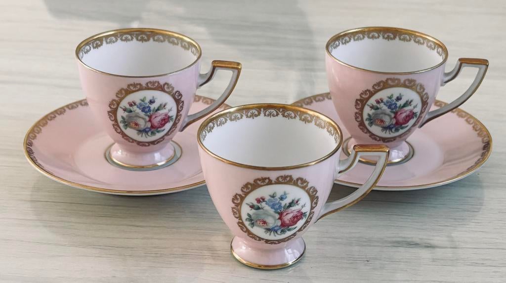 Lot de 3 tasses moka et 2 soucoupes Royal Tettau, Enlèvement