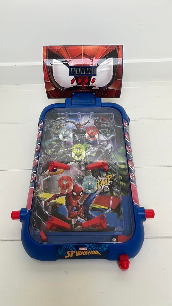 Spider-Man electronisch flipperspel met licht en geluid, Ophalen, Zo goed als nieuw