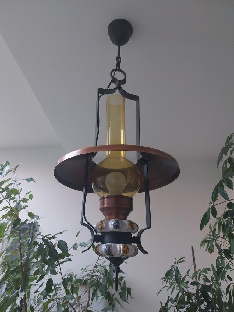 Lampe / lustre suspendue ancienne, Enlèvement, Verre