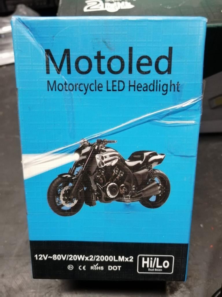 Nieuwe krachtige LED koplamp voor moto's, Motoren, Ophalen of Verzenden