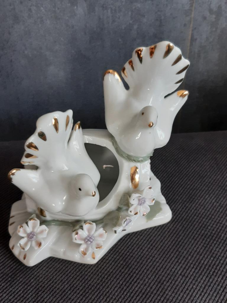 2 tortelduifjs in porselein, Ophalen of Verzenden