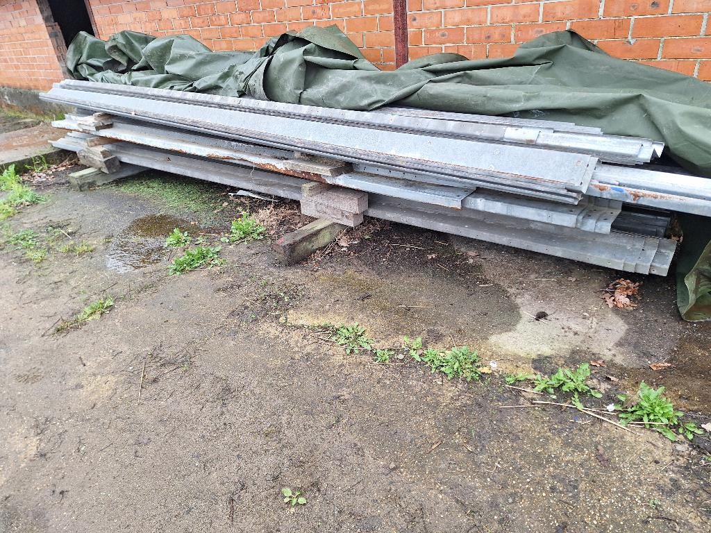 Z liggers 140mm Z Gordingen galva Z140 4,97m - 5,5m, Ophalen, Gebruikt, IJzer