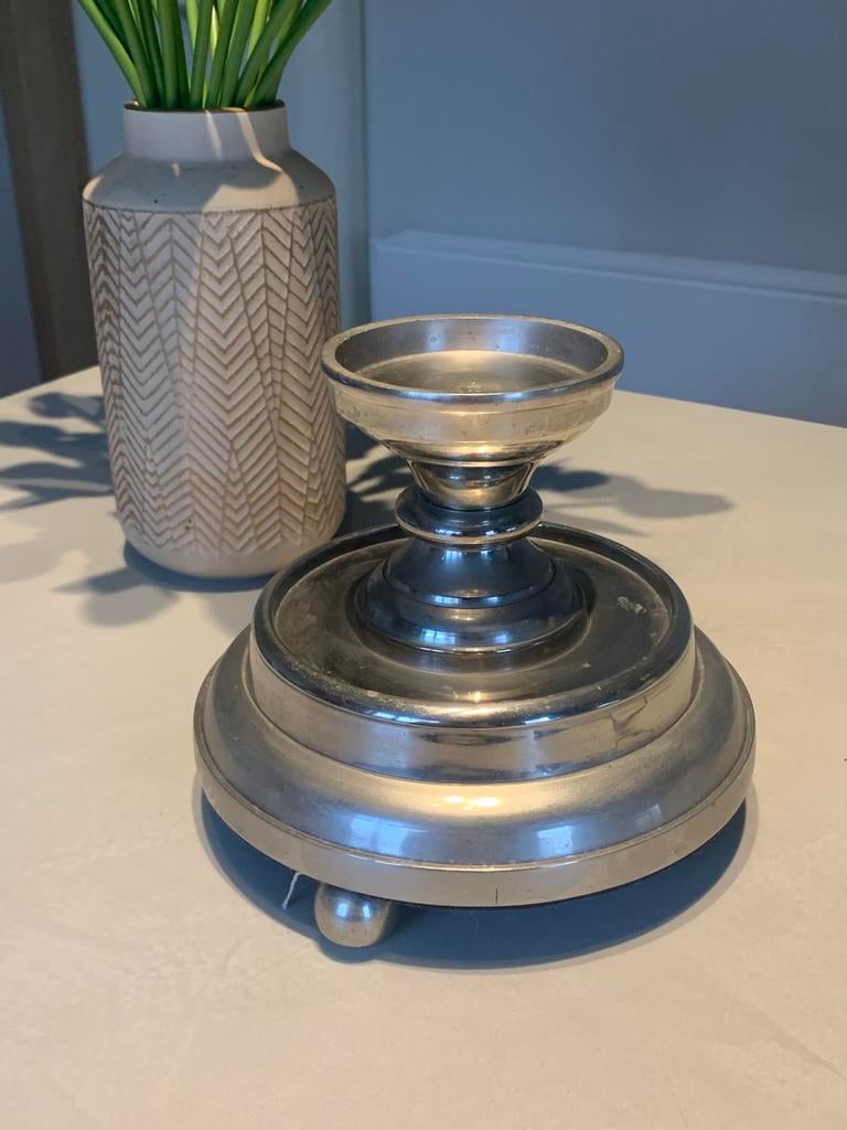 Grote vintage kandelaar - XL kaarsenhouder- zilverkleurig, Huis en Inrichting, Woonaccessoires | Etagères, Ophalen of Verzenden