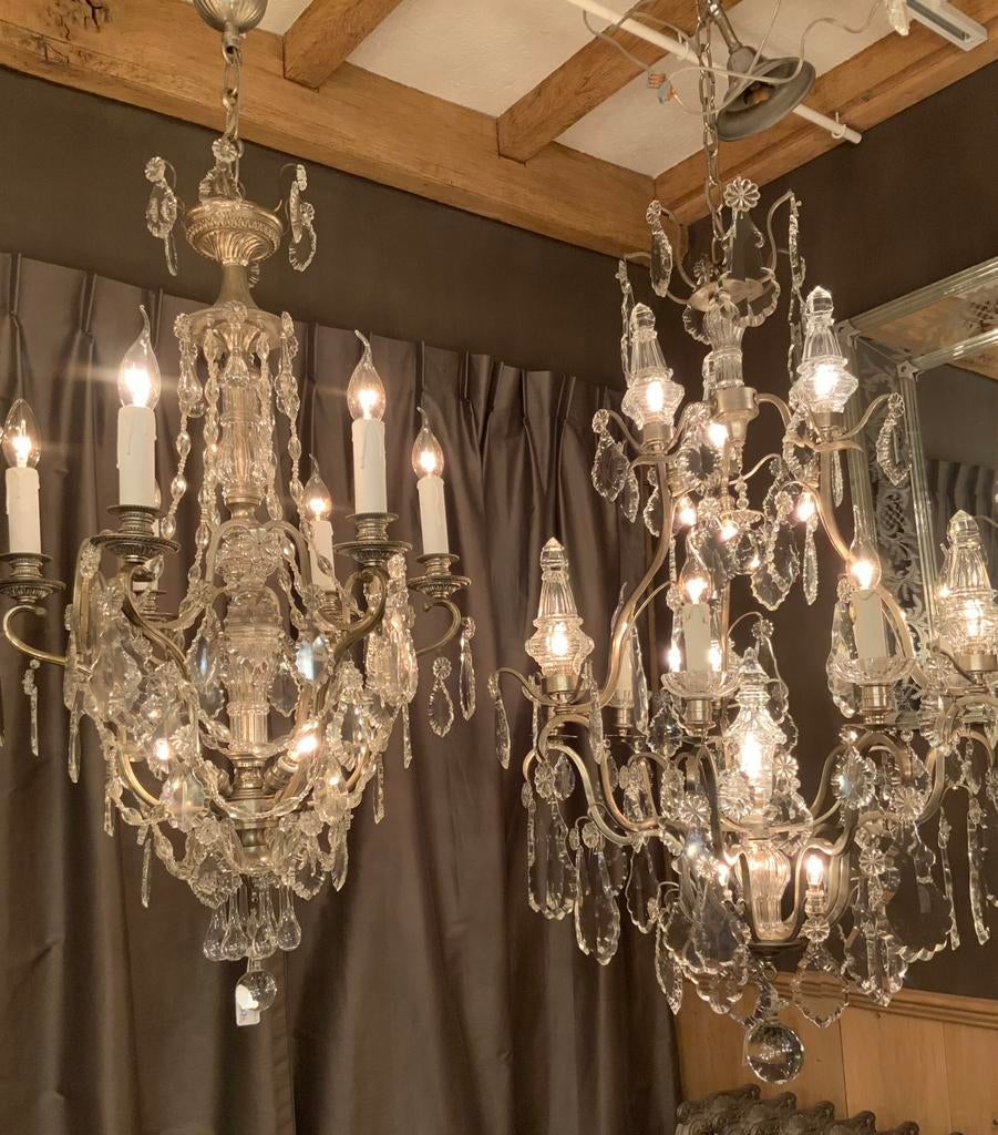 FRANSE kroonluchters in Zilver-Nikkelkleurige uitvoering !, Antiek en Kunst, Antiek | Verlichting, Ophalen