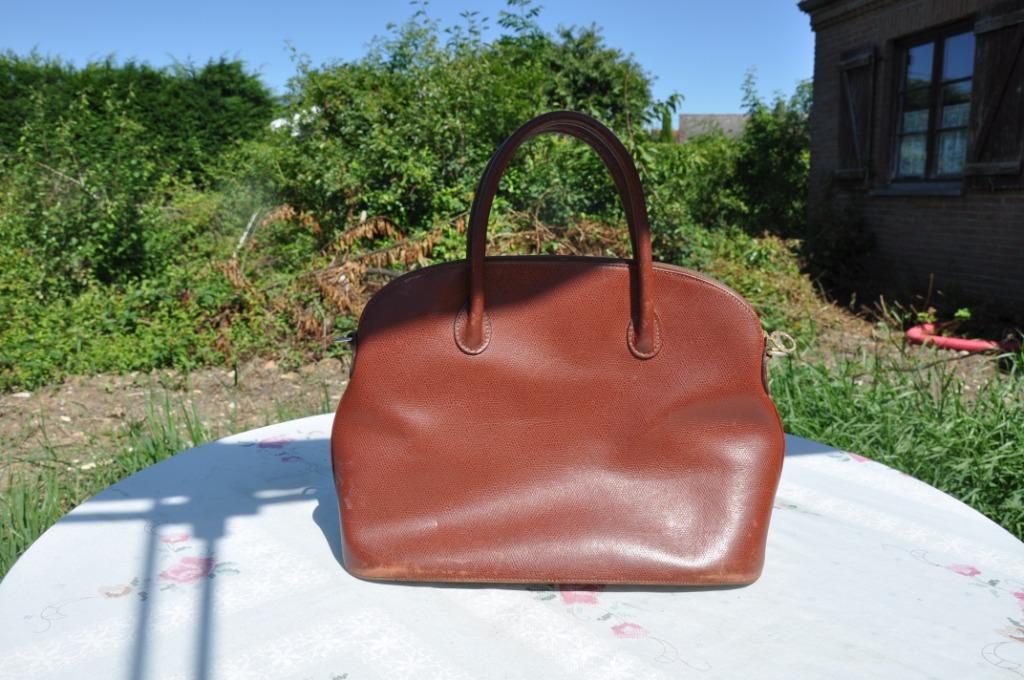 §  sac vintage longchamp paris, Ophalen of Verzenden, Gebruikt, Bruin, Handtas