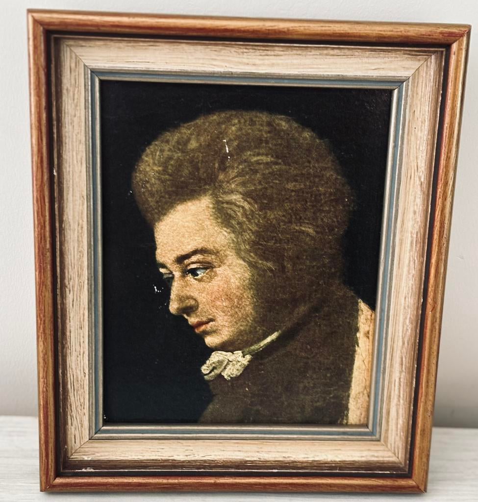 Cadre vintage »Mozart au piano» de Joseph Lange, Antiek en Kunst, Ophalen