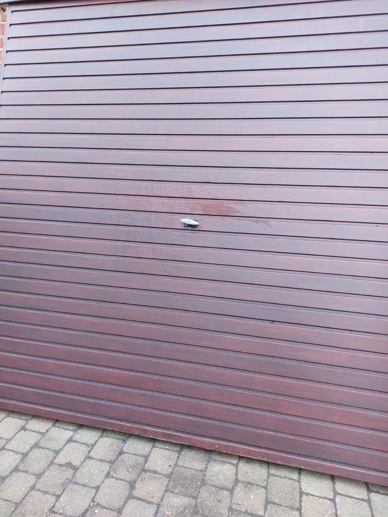 garagepoort met tegengewicht, moet dringend weg..., Doe-het-zelf en Bouw, Ophalen, Gebruikt, Hout