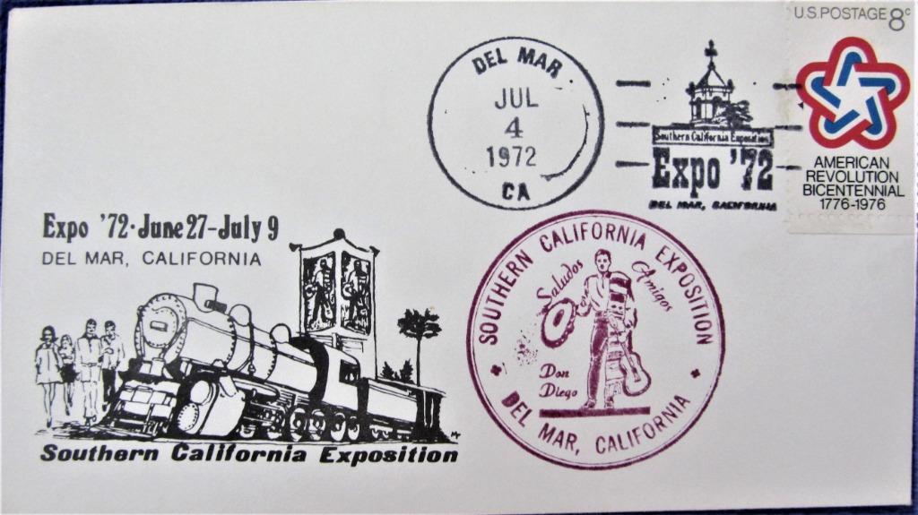 FDC U.S.A. - SOUTHERN CALIFORNIA EXPOSITION 1972., Enlèvement ou Envoi, Affranchi, Amérique centrale