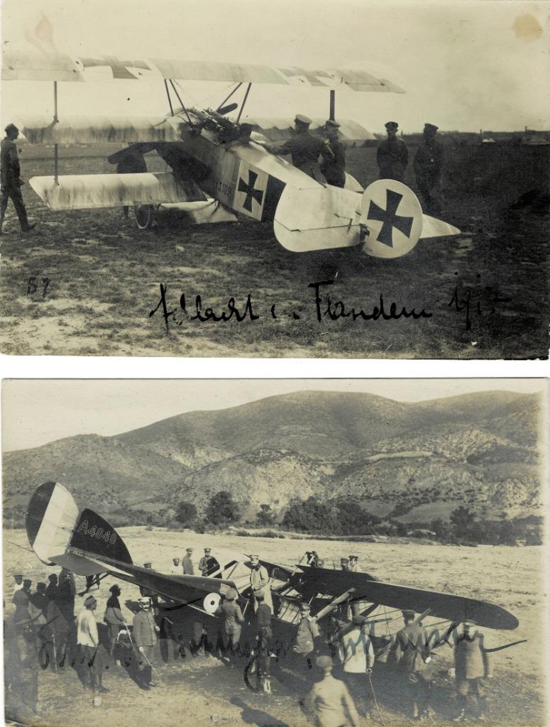 2 fotokaarten luchtvaart W.O. 1 (1917), Verzamelen, Ophalen of Verzenden, Voor 1920, Ongelopen