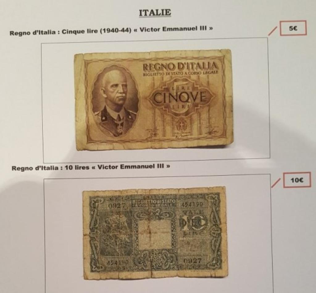 Billets de banque anciens, Enlèvement ou Envoi