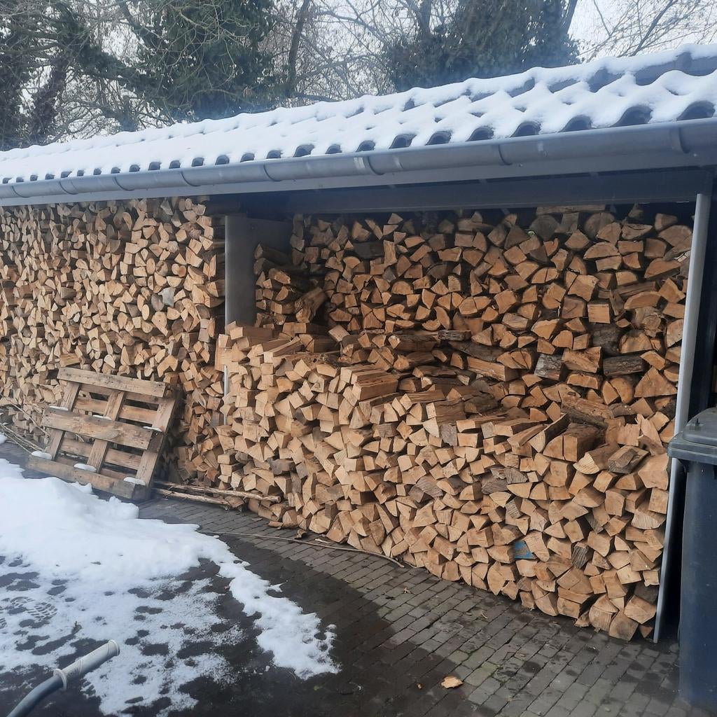 Droog brandhout beuken of vers eiken, Tuin en Terras, Brandhout, Ophalen