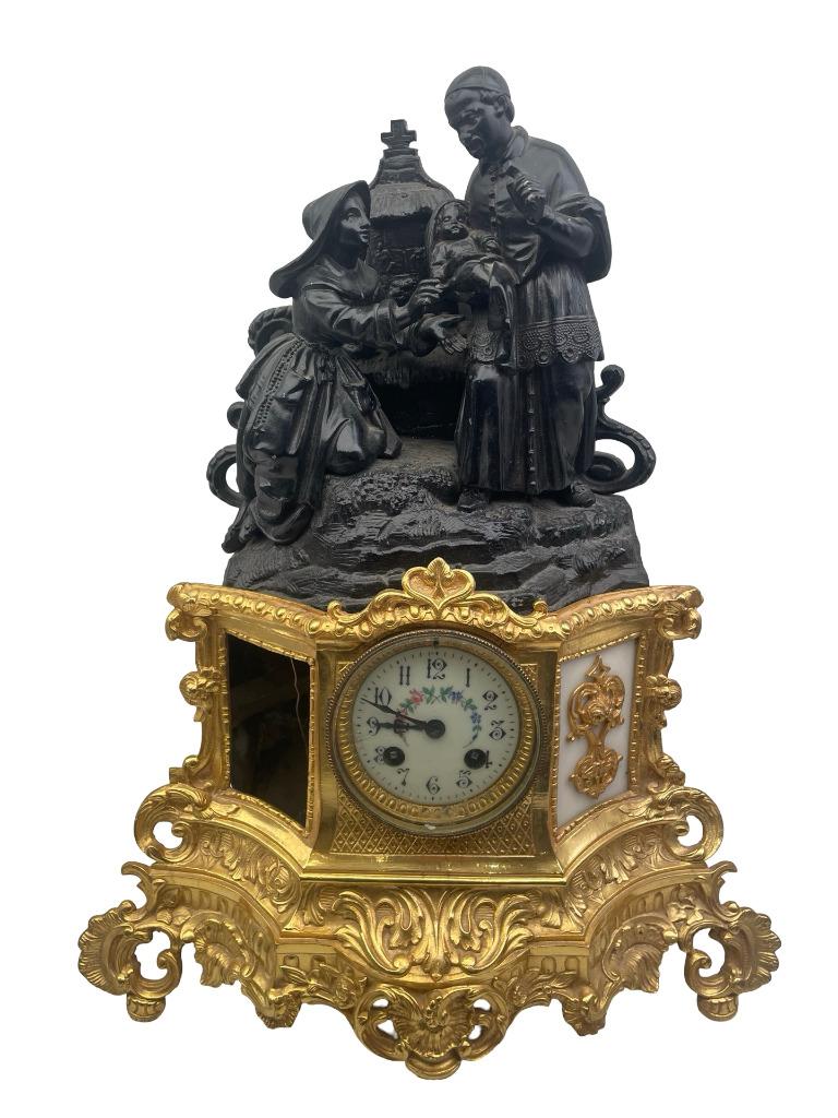 Grote klok om religieuze decoratie van Saint Vincent de Paul, Antiek en Kunst, Antiek | Religieuze voorwerpen, Ophalen of Verzenden