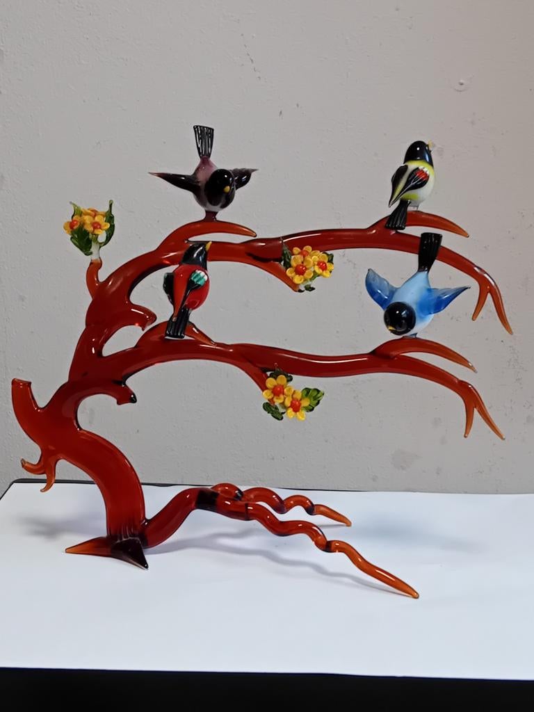 gesneden boom van geblazen glas, Antiek en Kunst, Ophalen of Verzenden