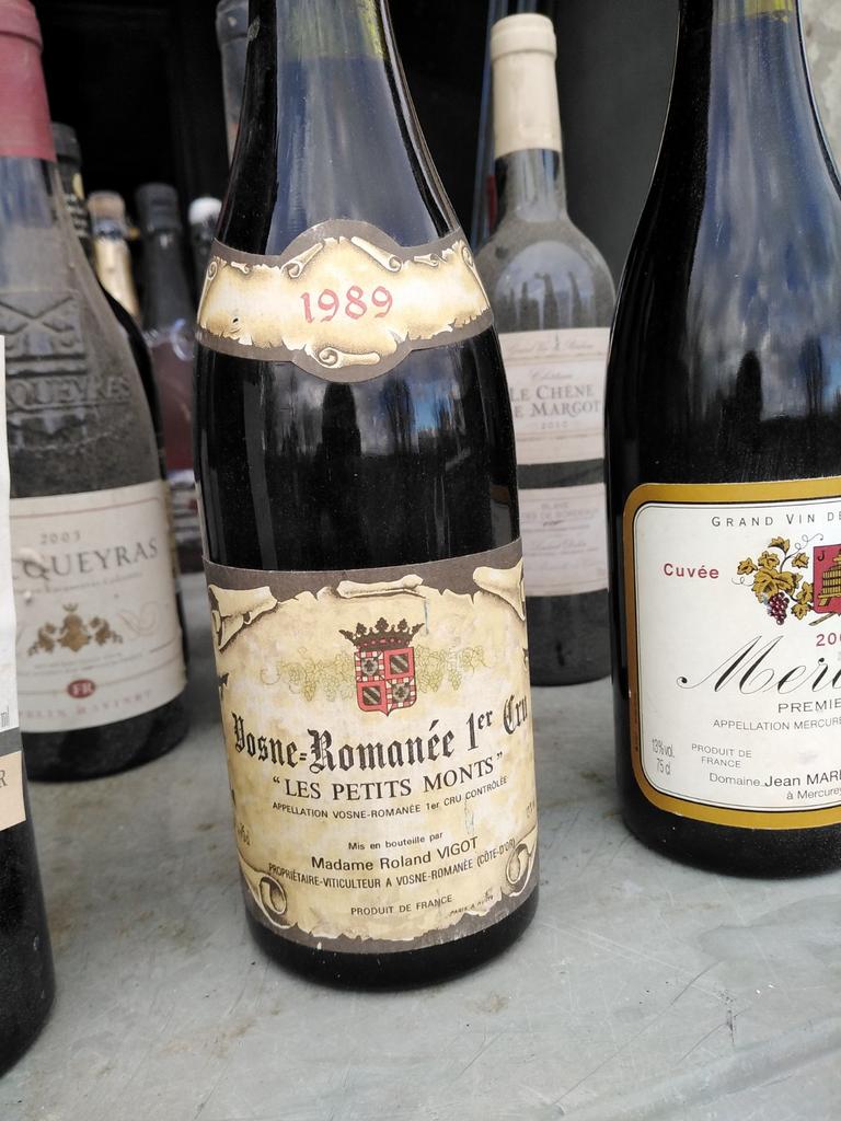 vin vosne romanée 1er cru "les petits monts" vigot 1989, Collections, Neuf, Enlèvement ou Envoi, Pleine, Vin rouge
