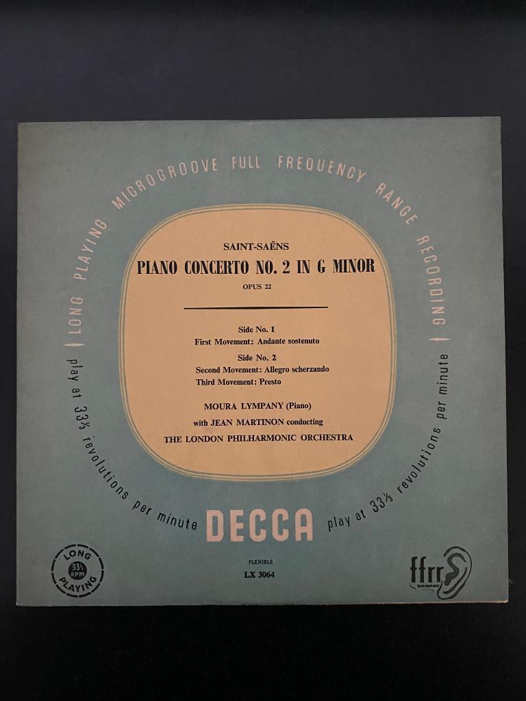Saint-Saëns Jean Martinon London Phil Orch Piano Conc No 22, 10 inch, Ophalen of Verzenden, Zo goed als nieuw, Romantiek