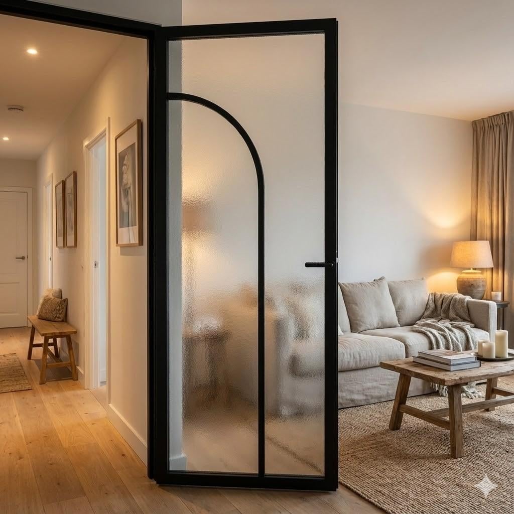 Binnendeuren met glas speelse lijnen NIEUW | Bekijk nu, Doe-het-zelf en Bouw, Glas en Ramen, Nieuw, Overige typen, 160 cm of meer