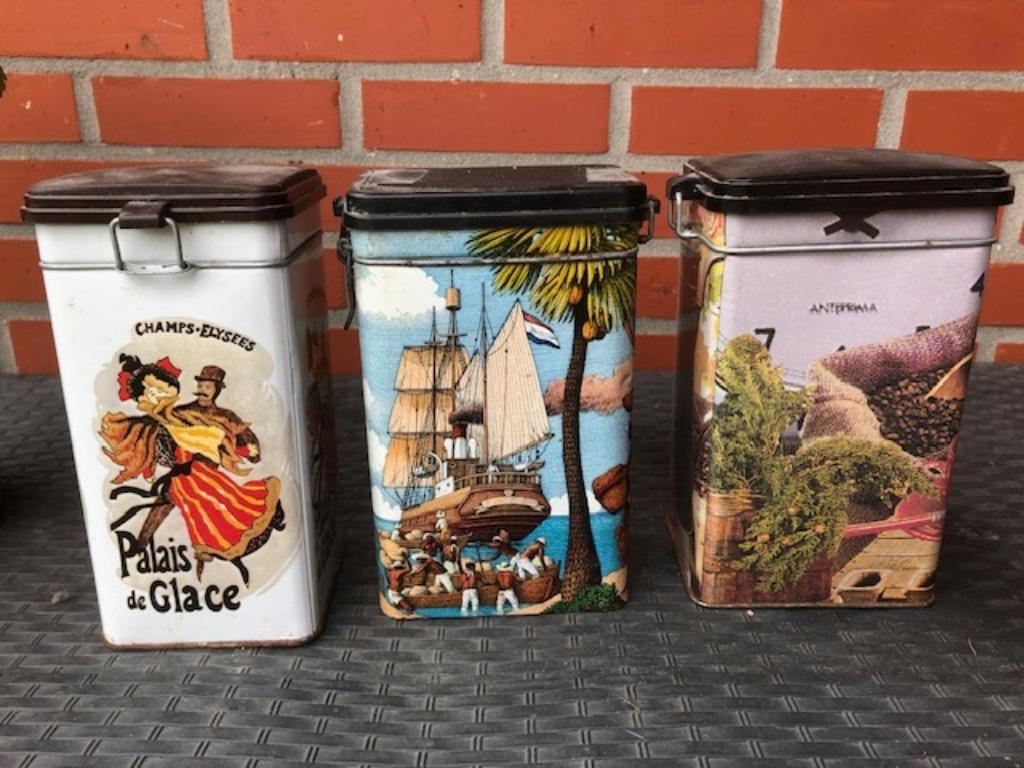 3 boîtes à café en étain, Enlèvement, Comme neuf
