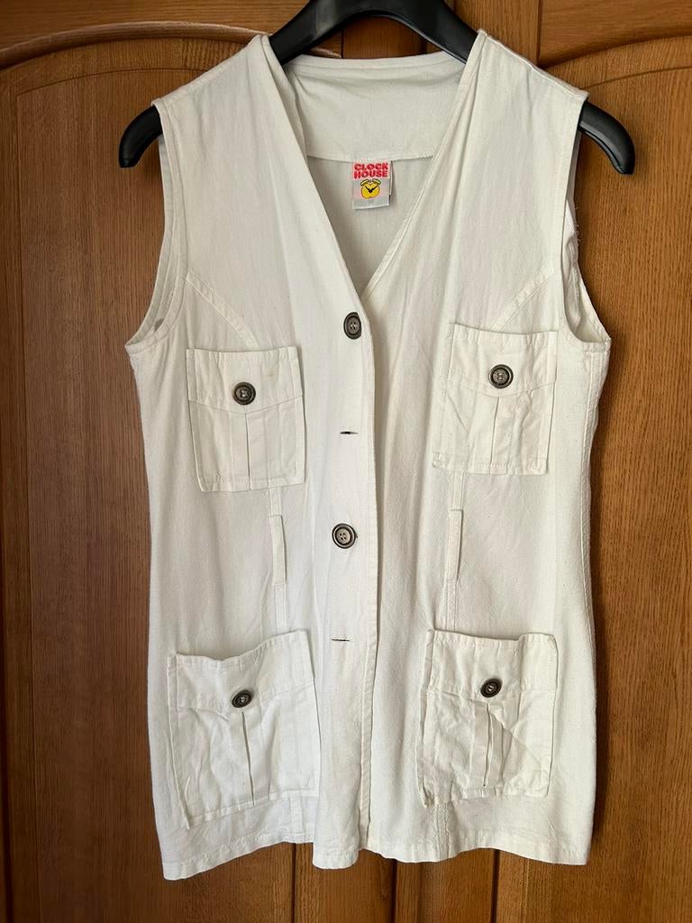 Dames witte bodywarmer met knopen maat 38, Ophalen, Gedragen, Maat 38/40 (M), Wit