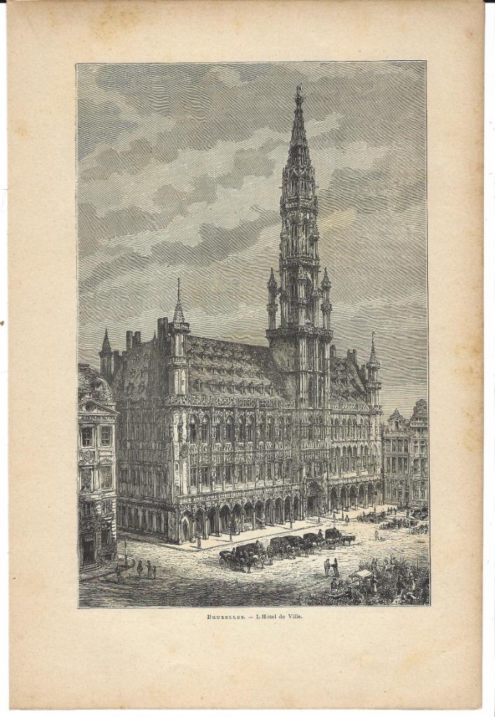 1880 - Bruxelles / Brussel / Grand Place, Antiquités & Art, Enlèvement ou Envoi