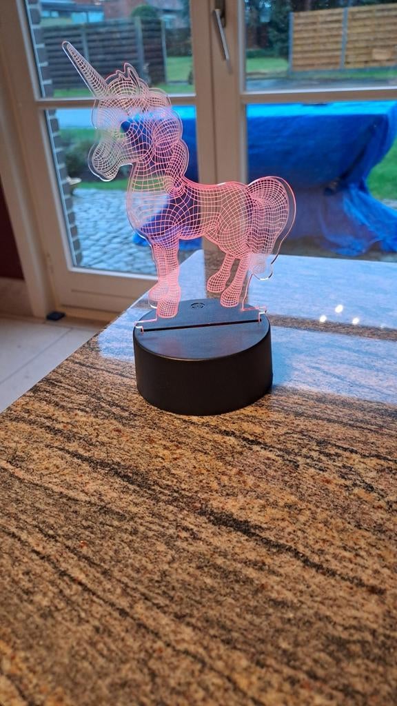 3D Nachtlamp Eenhoorn, Enlèvement ou Envoi, Synthétique