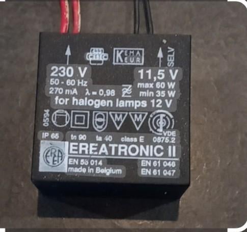 Transfo 230v/12v, Ophalen