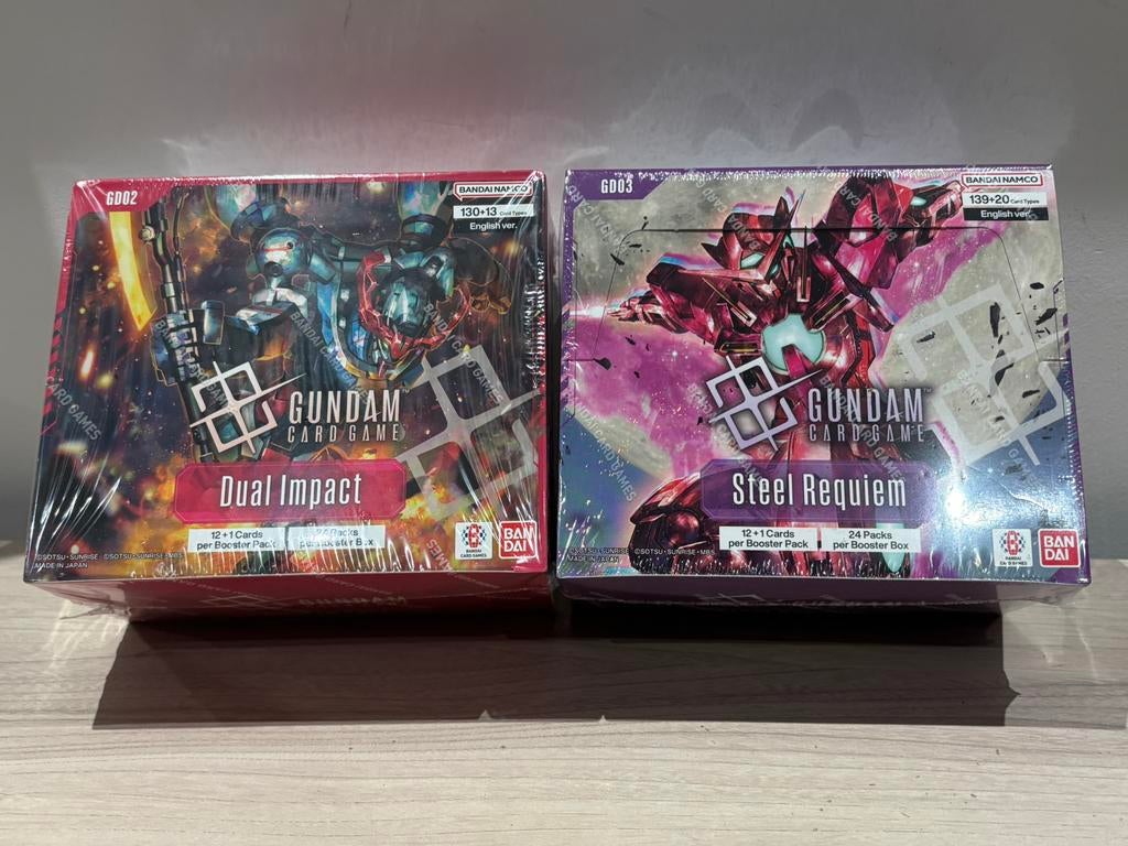 Dual Impact + Steel Requiem Gundam Booster Boxes GD02 GD03, Hobby en Vrije tijd, Ophalen of Verzenden, Zo goed als nieuw, Booster