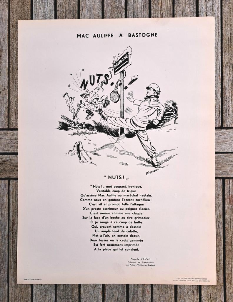 Affiche originale NUTS BASTOGNE Battle of the Bulge 101st AB