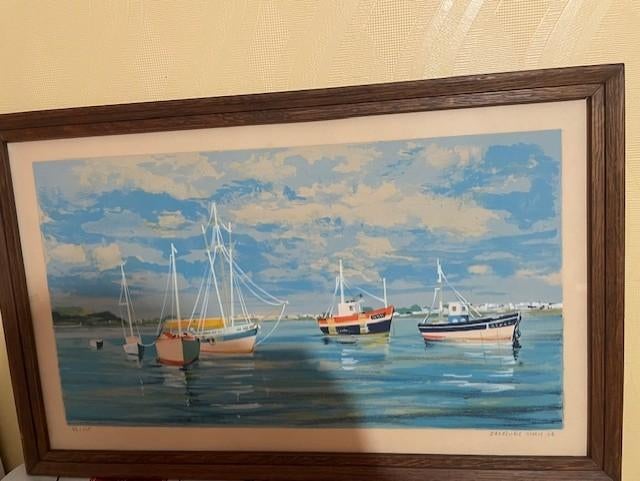 Peinture de Jacques Cury dimensions 70 x 45 cm, Antiquités & Art, Enlèvement
