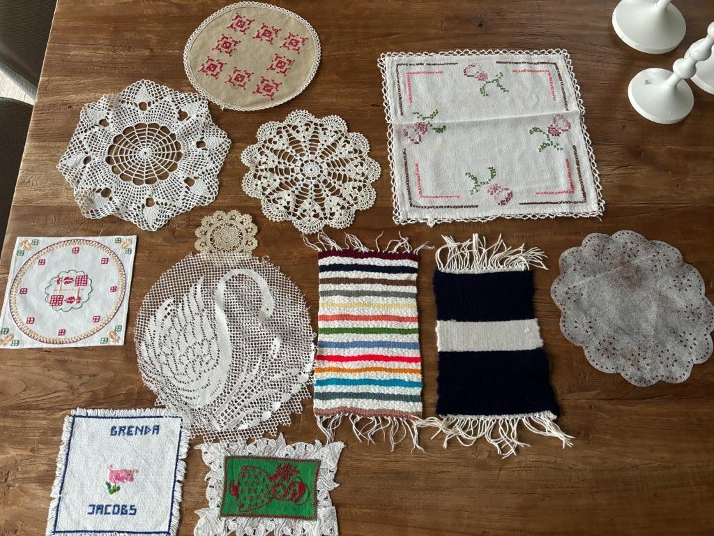 14 sierdoekjes allerlei, Ophalen of Verzenden, Gebruikt, Binnen