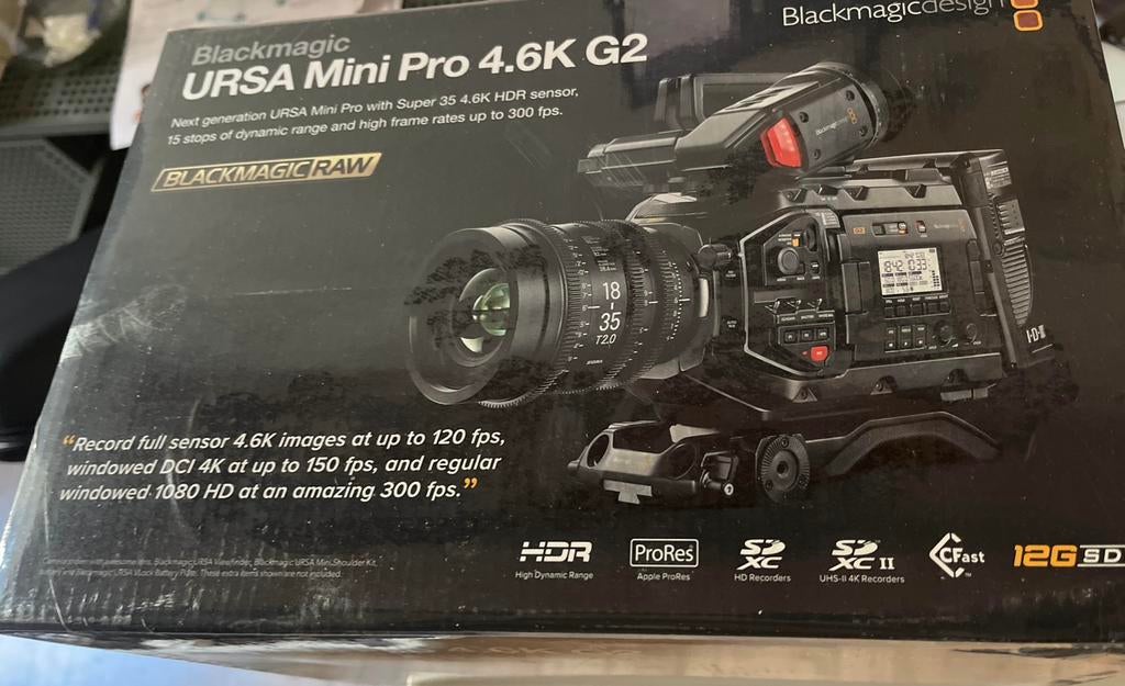 [NIEUW] Blackmagic Design URSA Mini Pro 4.6K G2, Audio, Tv en Foto, Nieuw, Minder dan 8x, Externe microfoon, Geheugenkaart