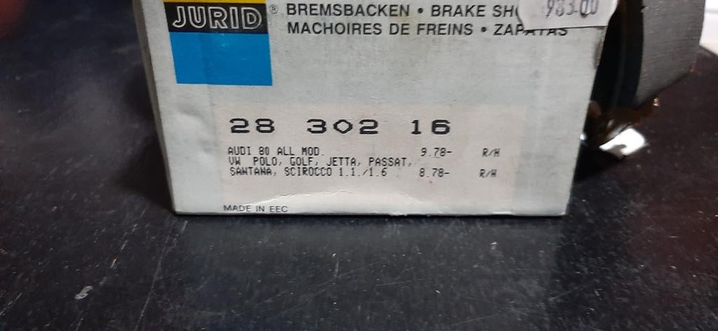 Audi en VW remschoenen   Jurid Duitse topkwaliteit, Ophalen of Verzenden, Nieuw, Audi