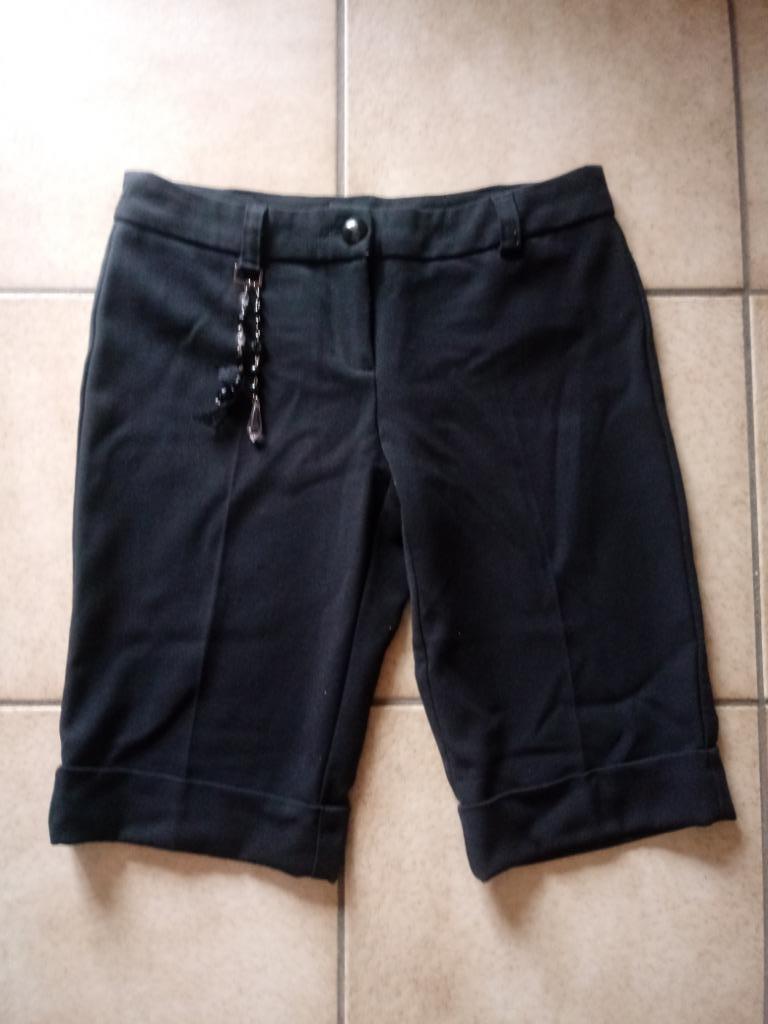 Zwarte en bruine lange broek en bermuda, maat 36 - 38 Smal, Kleding | Dames, Zwart, Ophalen of Verzenden, Zo goed als nieuw, Maat 36 (S)