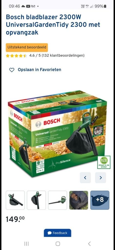 Bosch zuiger&bladblazer 2300w met opvangzak, Tuin en Terras, Ophalen, Handgedragen, Nieuw, BOSCH