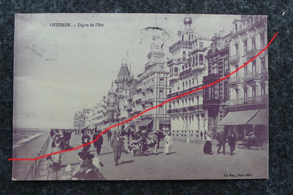 Postkaart 21/5/1912 Oostende Digue de l'est, België, Enlèvement ou Envoi, Avant 1920, Affranchie, Flandre Occidentale