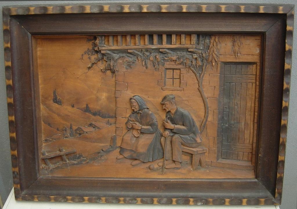 Sculpture sur bois artisanale antique en 3D Refuge de montag, Enlèvement ou Envoi