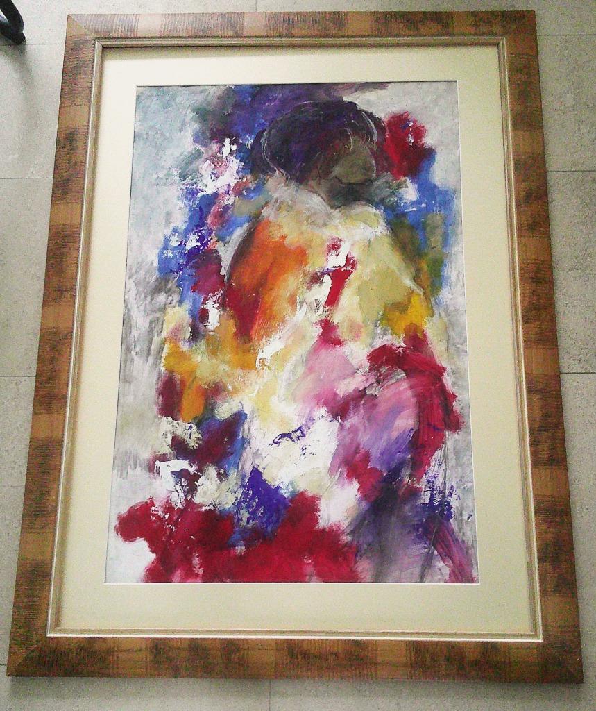 Vrouw in abstraherend werk van Jelle Hoogstra (1924-2003), Ophalen of Verzenden