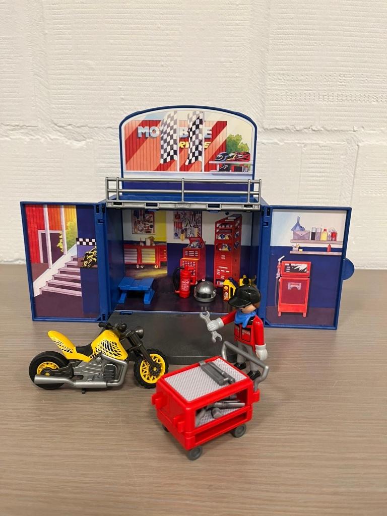 Playmobil - motorwerkplaats speelbox, Ophalen, Zo goed als nieuw, Complete set