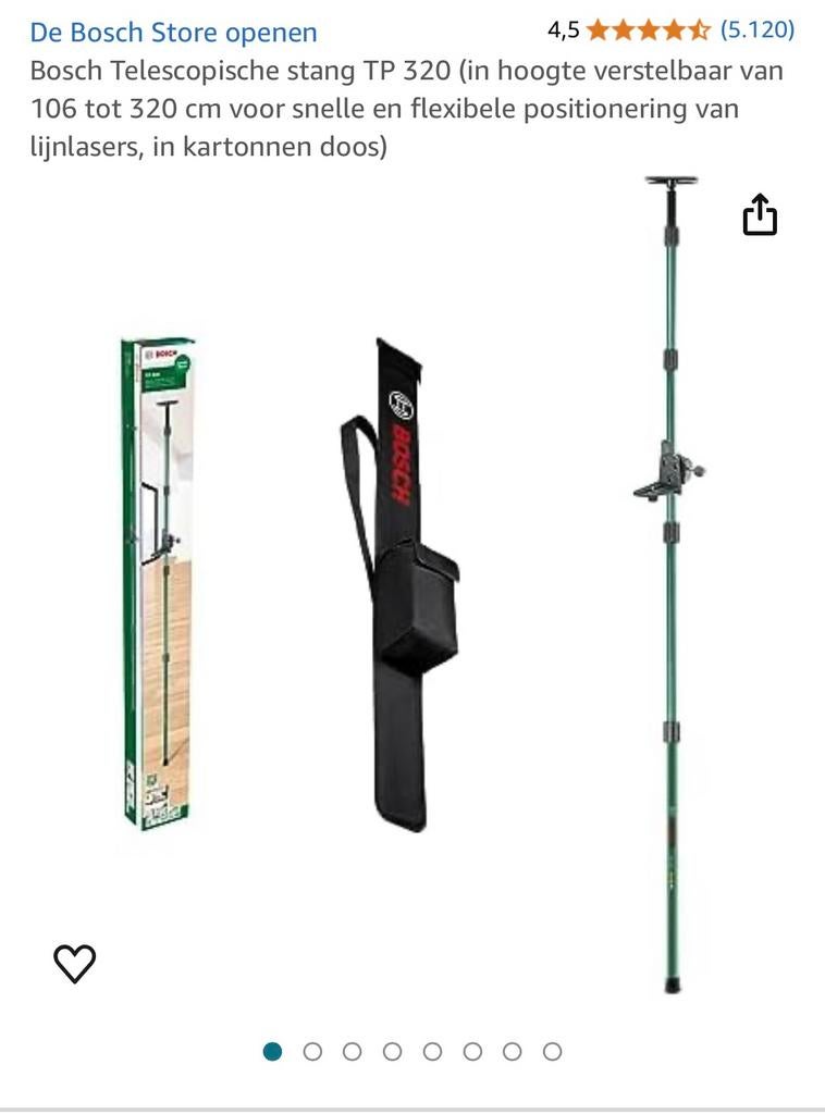 Bosch Telescopische stang TP 320, Doe-het-zelf en Bouw, Meetapparatuur, Ophalen, Zo goed als nieuw
