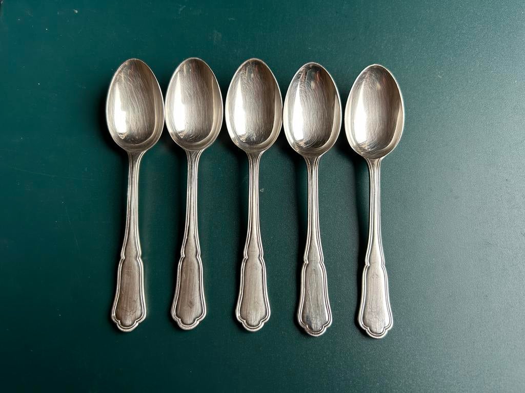 5 petits cuillères Wiskemann, Antiquités & Art, Enlèvement ou Envoi, Argent