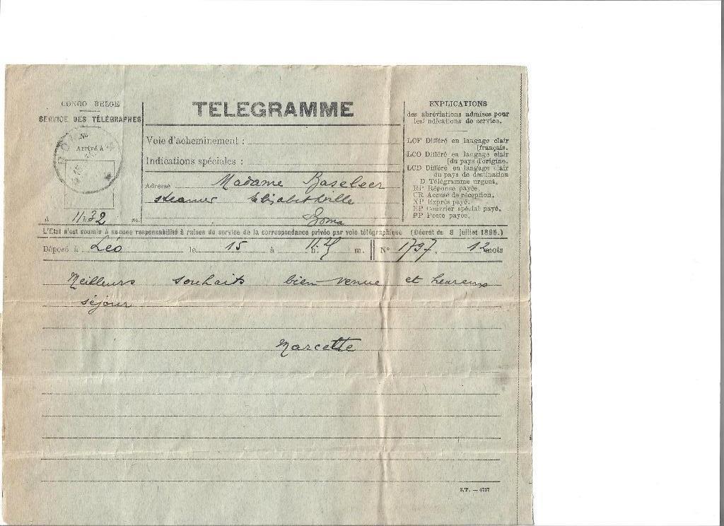 postzegels Belgisch Congo - telegram, Verzenden, Gestempeld