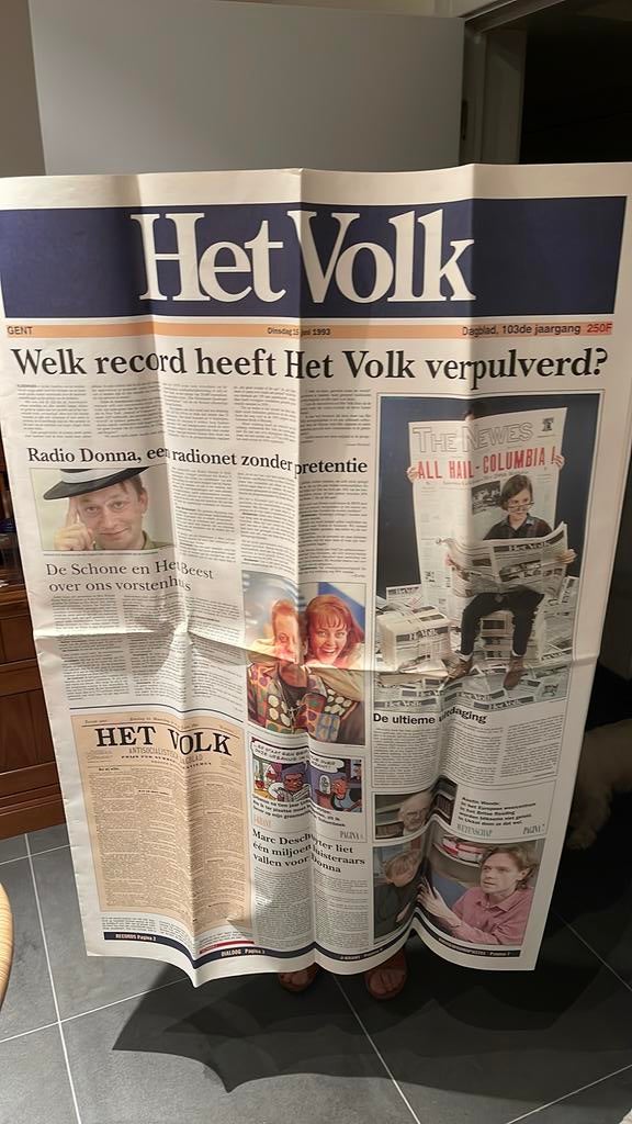 Reuzekrant Het Volk, Ophalen, Nieuw, Krant
