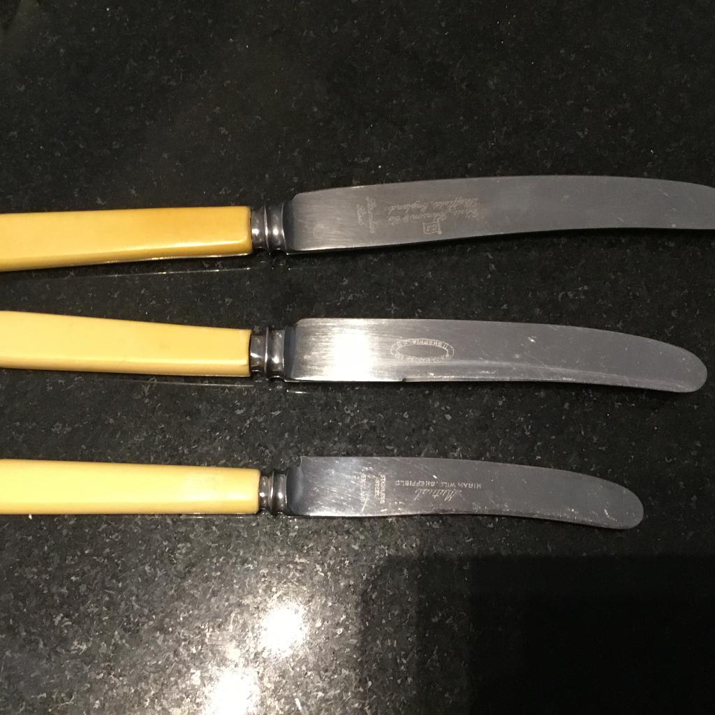 Antieke Sheffield tafelmessen, Antiek en Kunst, Antiek | Bestek, Ophalen of Verzenden