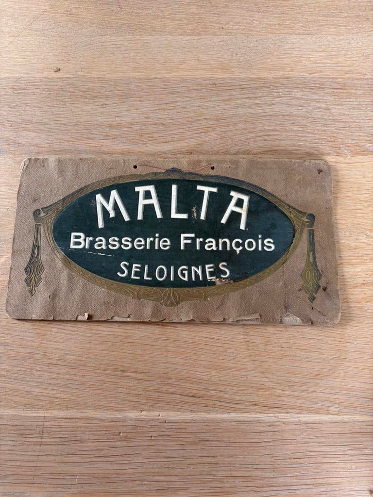 Carton publicitaire brasserie François Seloignes bière Malta, Collections, Marques de bière, Enlèvement ou Envoi, Utilisé