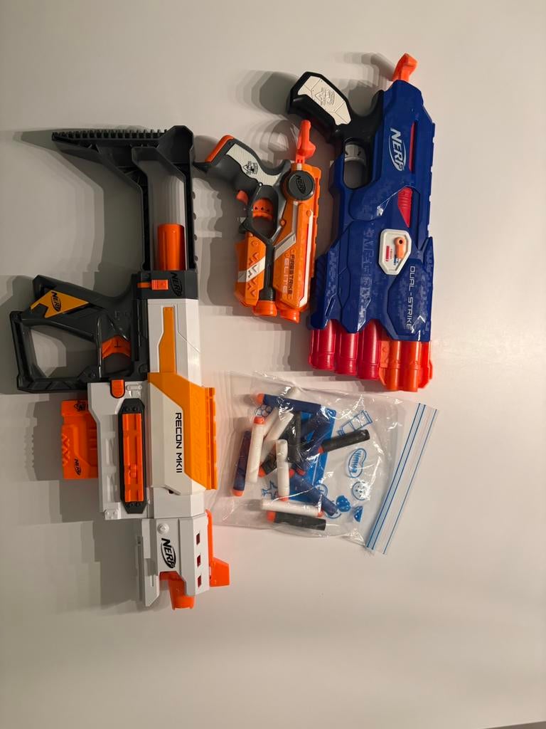 Nerf geweren 3 stuks, Kinderen en Baby's, Speelgoed | Buiten | Actiespeelgoed, Ophalen of Verzenden, Gebruikt