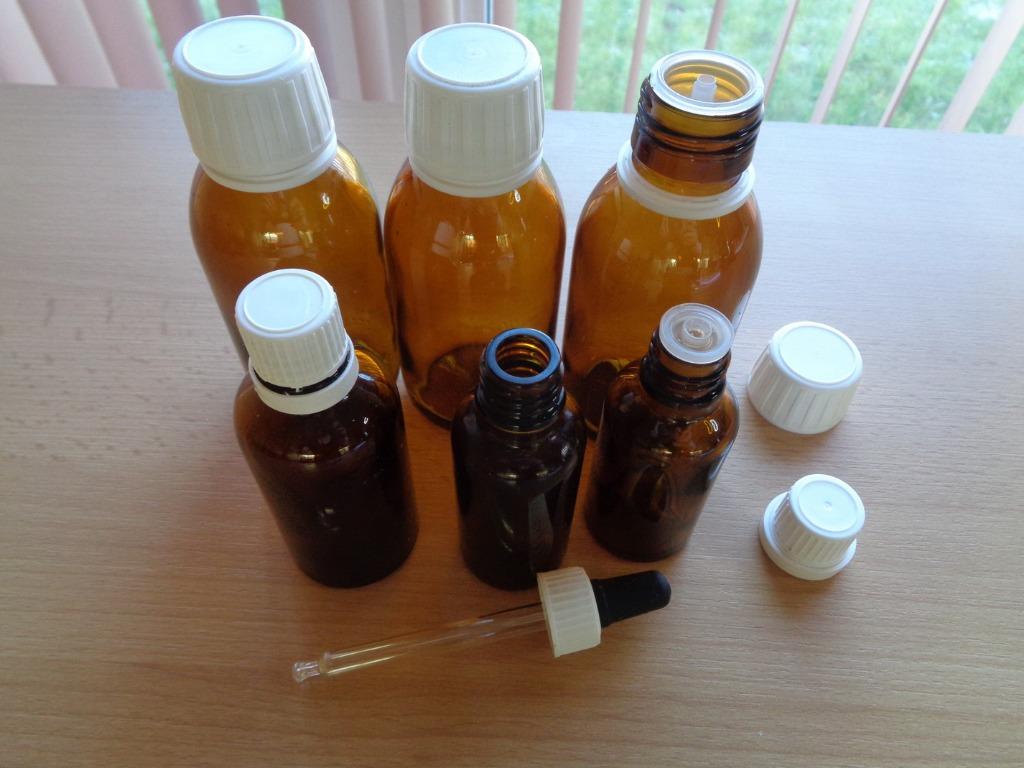 Bouteilles brunes différentes capacités. 6 Pièces. N 1, Ophalen of Verzenden, Gebruikt