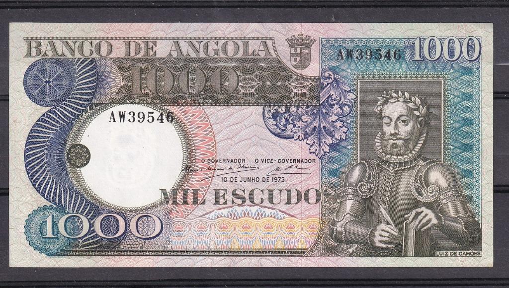 Angola 1000 escudos 1973 AU, Ophalen of Verzenden, Overige landen, Los biljet